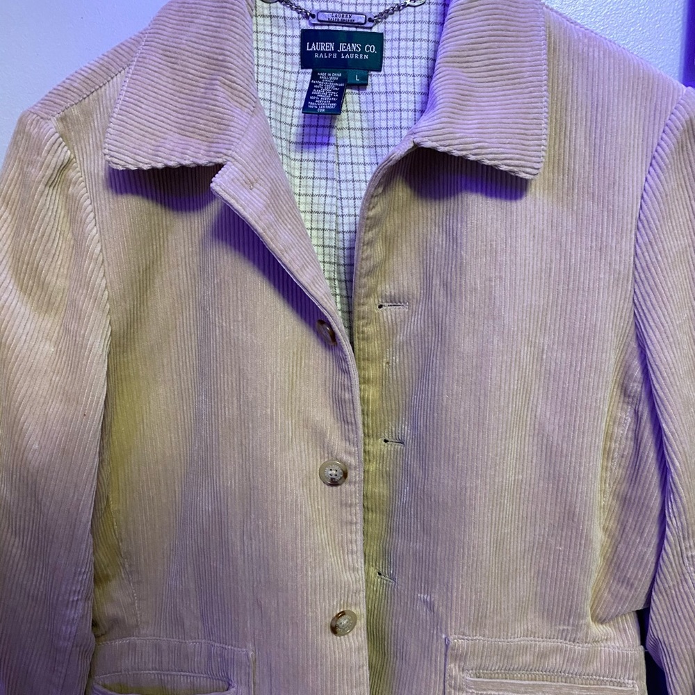 Ralph Lauren Cream Corduroy Elbow Patch Jacket